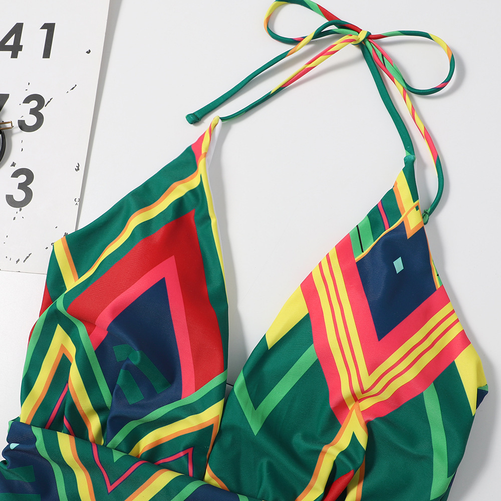 2022 New European And American Sexy Cross-border Swimsuit Tropical Print Swimsuit One Piece Swimsuit Backless Swimsuit 27 display picture 4
