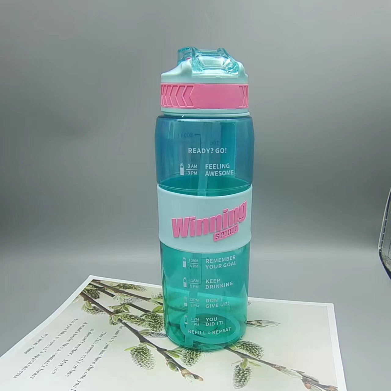 Botella deportiva de gran capacidad – Resistente al calor – Con pajilla para estudiantes y gimnasio