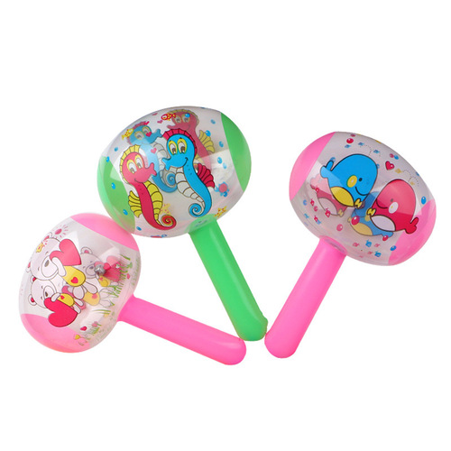 Cartoon inflatable hammer toy small hammer with bell hammer baby balloon child children's stall supply wholesale