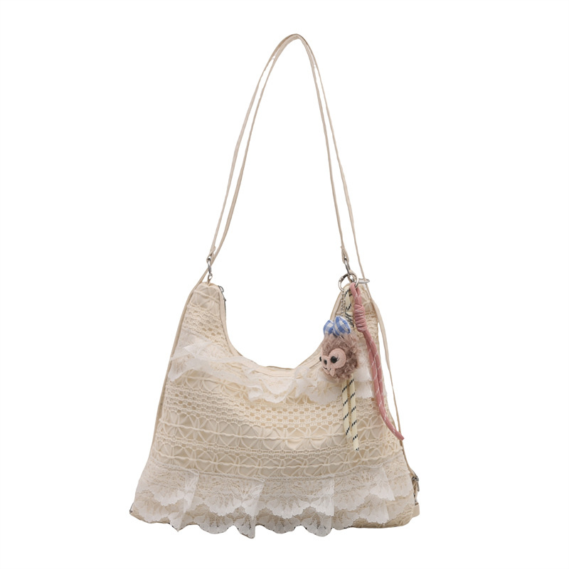 2025 moda Japón y Corea del Sur nuevo estilo bolso Tote verano ocio vacaciones hada encaje malla axila bolso de hombro bolso femenino