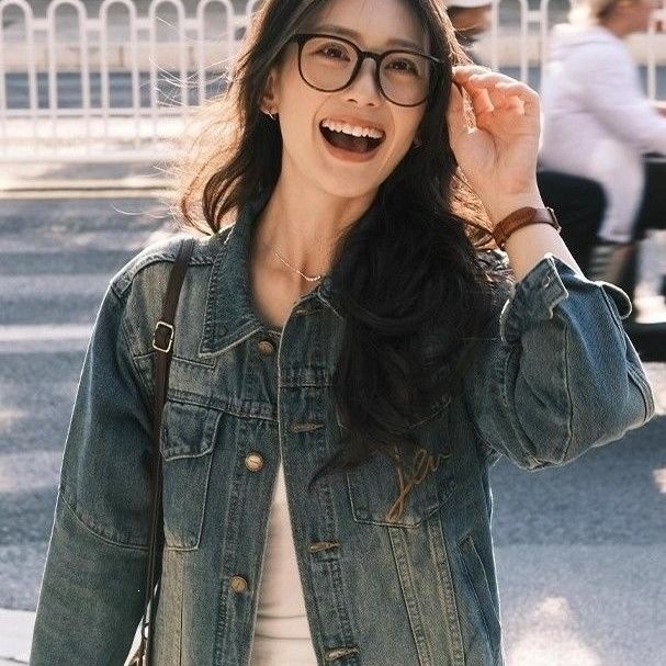 韩系复古时尚长袖水洗牛仔外套女春秋季超好看小个子休闲上衣夹克