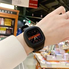 New square watch for women, Instagram college style, square silicone, unisex couple's watch, Korean version, forest system trend quartz watch