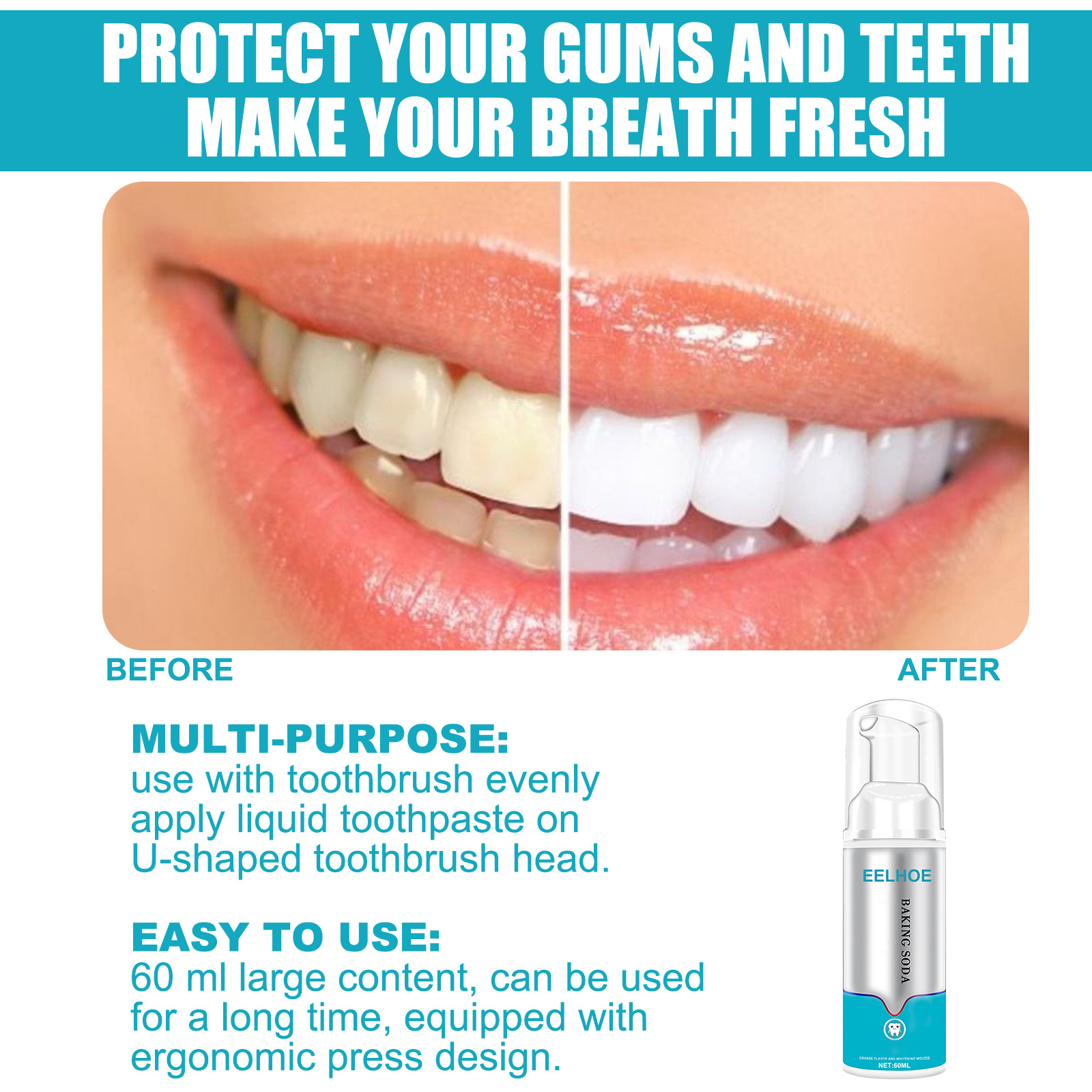 2024 schiuma pressa sbiancante mousse macchie gialle dentifricio per la pulizia orale_voghion.com