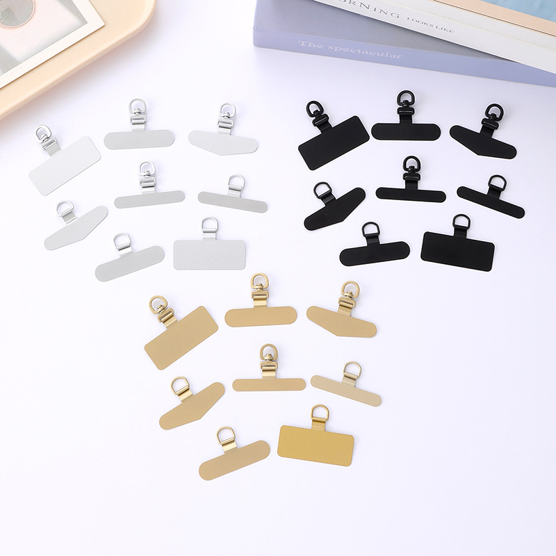 Nuevas juntas de teléfonos móviles tarjetas de acero inoxidable de metal 360 grados clip giratorio anti-perdida juntas de cuerda de teléfono móvil