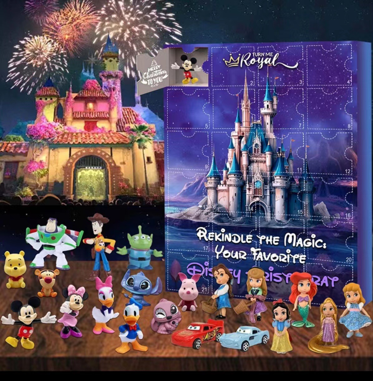 Calendario de Adviento de Navidad Adornos y decoraciones Caja sorpresa de Stitch para el diseño del hogar Caja sorpresa navideña creativa con el perro Bluey
