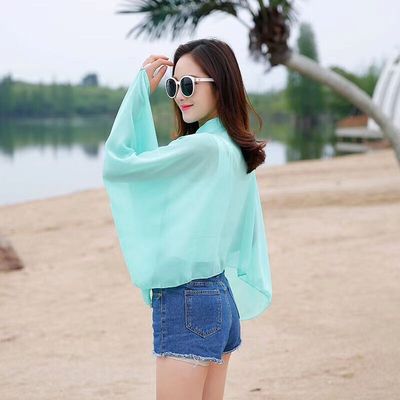 超大尺寸防晒百变披肩骑开车防晒衣夏季雪纺印花防紫外线遮阳丝巾|ru