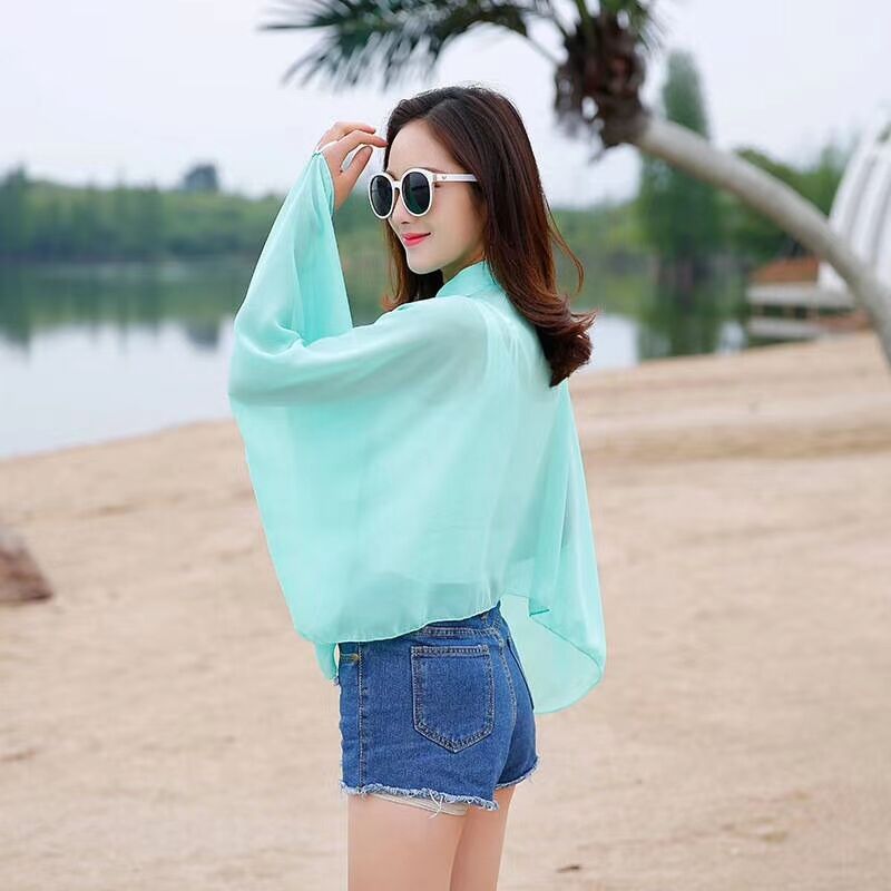 超大尺寸防晒百变披肩骑开车防晒衣夏季雪纺印花防紫外线遮阳丝巾|ru