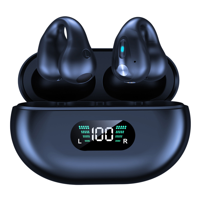 国境を越えた新型耳に入らない耳耳式イヤホン骨伝導無線bluetoothイヤホン超長航続知能デジタル表示|undefined