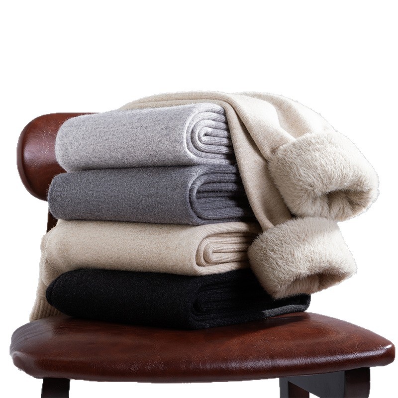 Quần legging nữ len cashmere dày dặn giữ nhiệt lưng cao — phụ nữ da đen