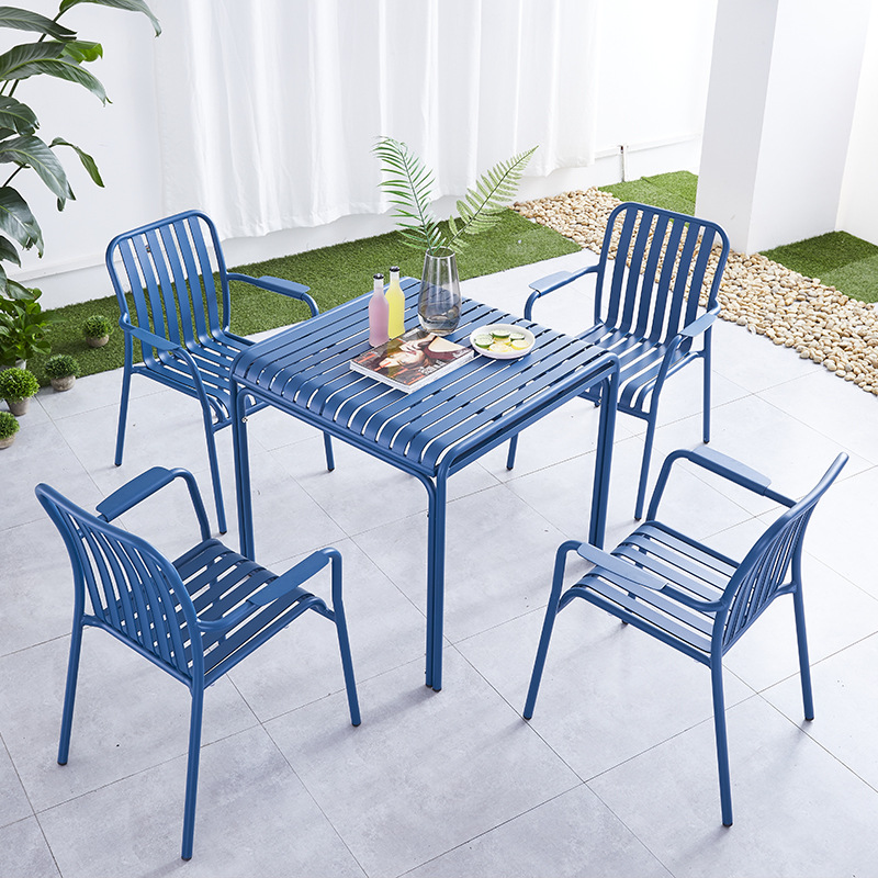 Mesa y silla al aire libre patio terraza al aire libre terraza villa jardín impermeable protección solar aleación de aluminio set mesa de té silla