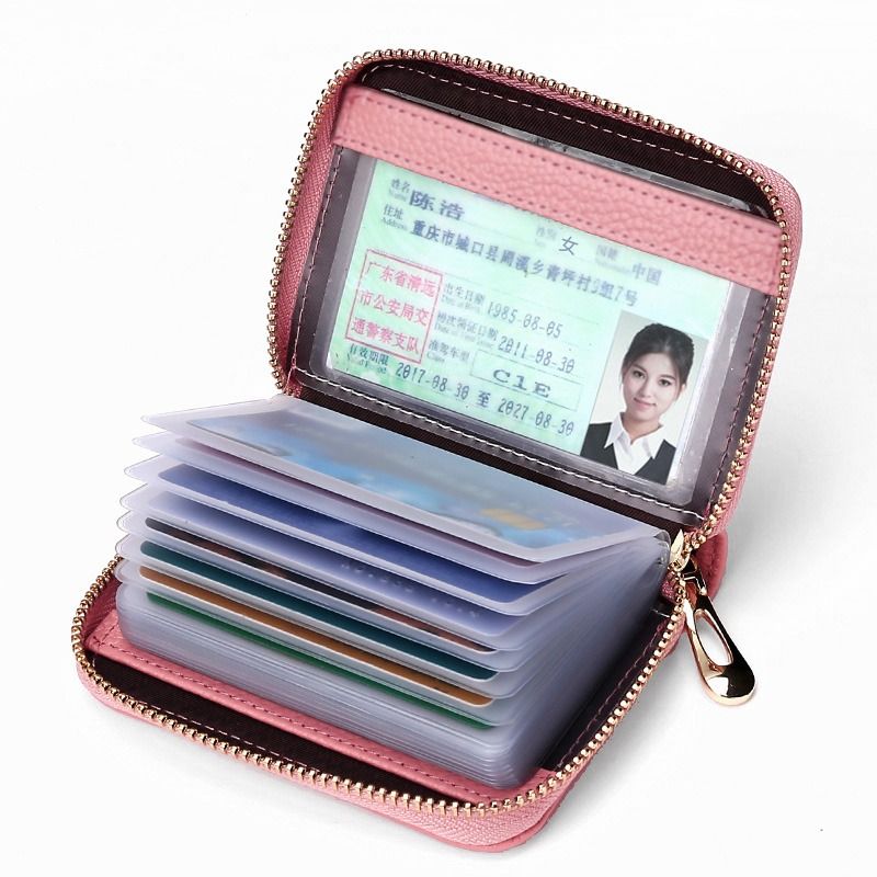 Bolsa de tarjetas anti-magnetismo de mujeres, licencia de conducir de gran capacidad, bolsa de tarjetas multi-posición, billetera, cambio, licencia de conducir