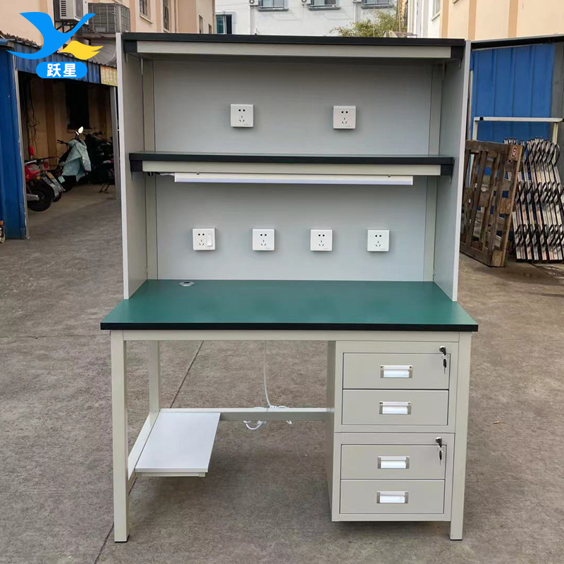 厂家供应防静电工作台 流水线电子厂维修操作带灯架防静电工作台
