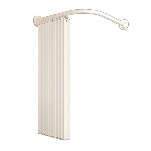 L-shaped curved rail shower curtain rod, foldable waterproof no-drill bathroom partition curtain, for separating dry and wet areas in the bathroom