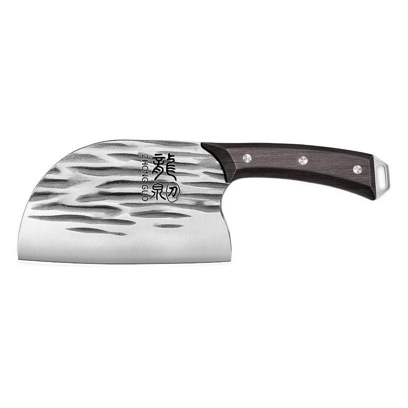 Cuchillo de cocina forjado Longquan, cuchillo para cortar huesos, cuchillo para rebanar, cuchillo para cortar carne, cuchillo especial para chef, cuchillo para cabeza de pescado martillado Longquan, cuchillo de doble propósito