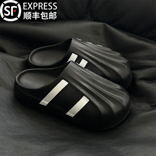 Official Genuine Product. Inspected Three-Bar Big-Toe Slippers for Men and Women 2025 Summer New Outer Wear Thick-Soled Clogs Trendy
