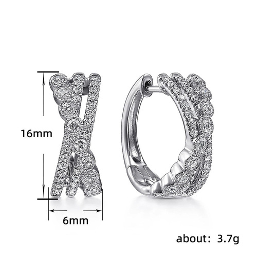 Cao's men and women's ear studs in Europe and America, with a cool and calm temperament of high-grade sense. Hip-hop street style trend cross ears 