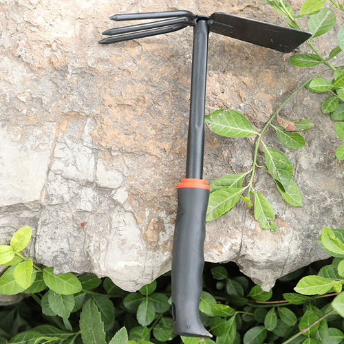 Tools for catching the sea, rubber handle, dual-purpose hoe, black rubber handle, flower shovel, five-tooth rake, bamboo shoot rake, garden shovel