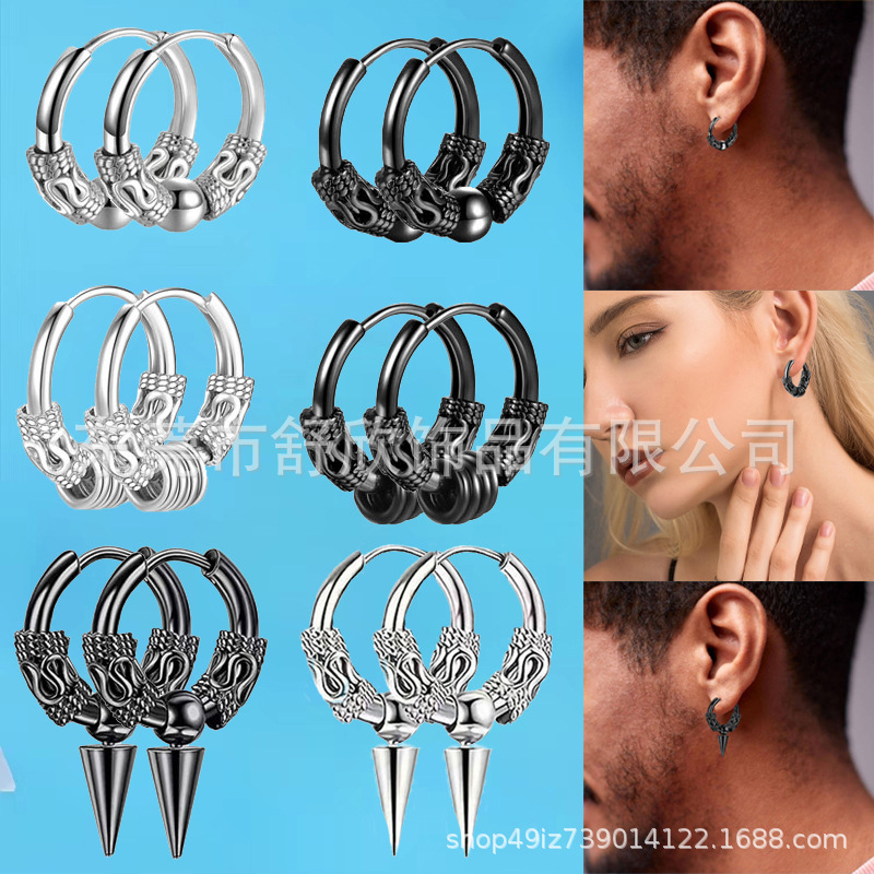 Retro earrings stainless steel