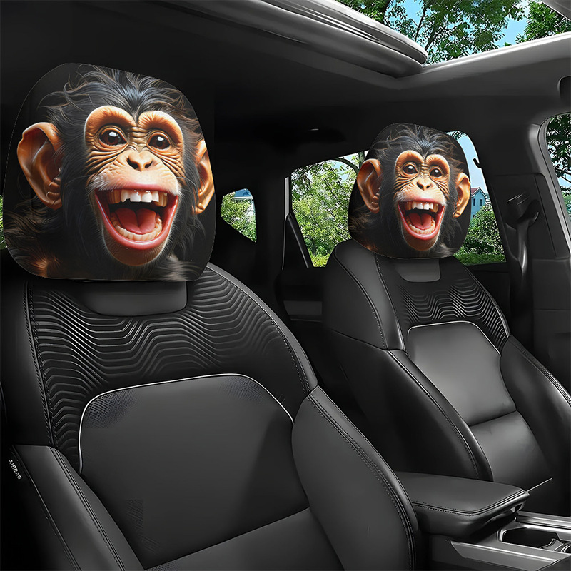 Printed car headrest covers, customizable with logos, available for dropshipping; we can create designs based on your images; suitable for TEMU and Amazon, a popular cross-border product