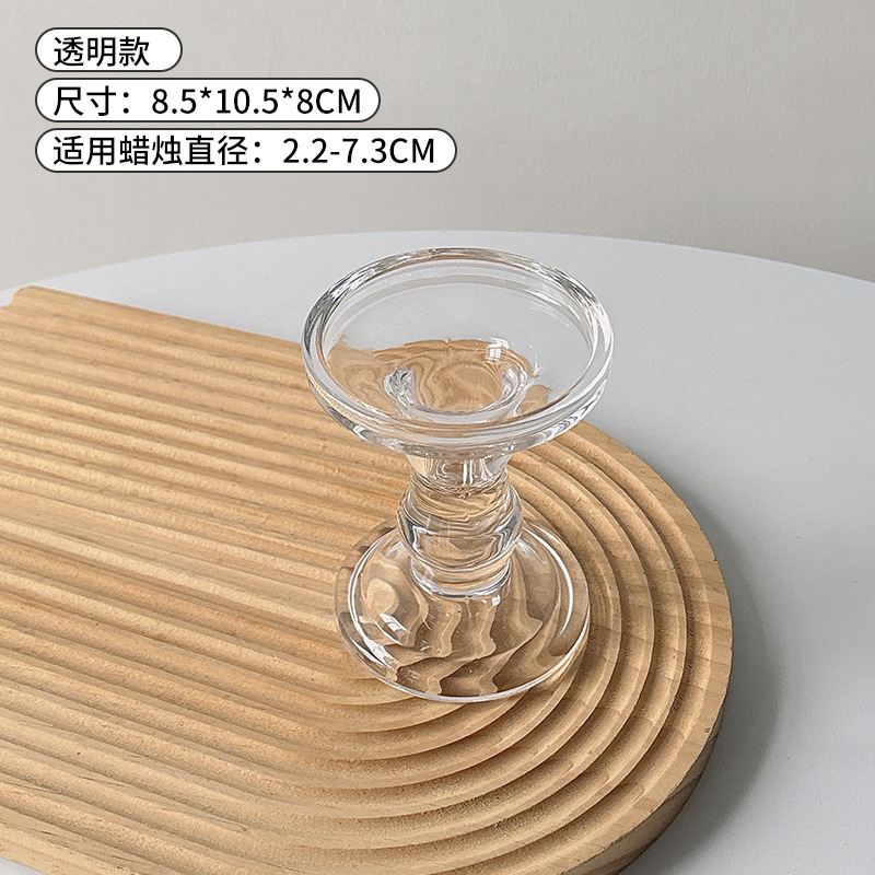デスクトップ装飾品、家の装飾、ハイエンドの軽い豪華な雰囲気のガラスキャンドルホルダー、ヨーロッパのレトロなローマ柱キャンドルホルダー|undefined