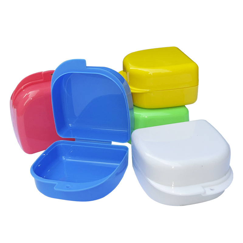 Retenedor dental caja de almacenamiento de limpieza de dentaduras postizas caja de limpieza abierta grande y mediana caja de dientes boca completa