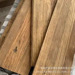 厂家批发老榆木板材自然纹理装修护墙板材实木整张飘窗板书桌面板