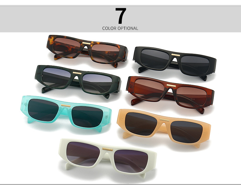 European And American Ins Square Narrow Sunglasses display picture 2