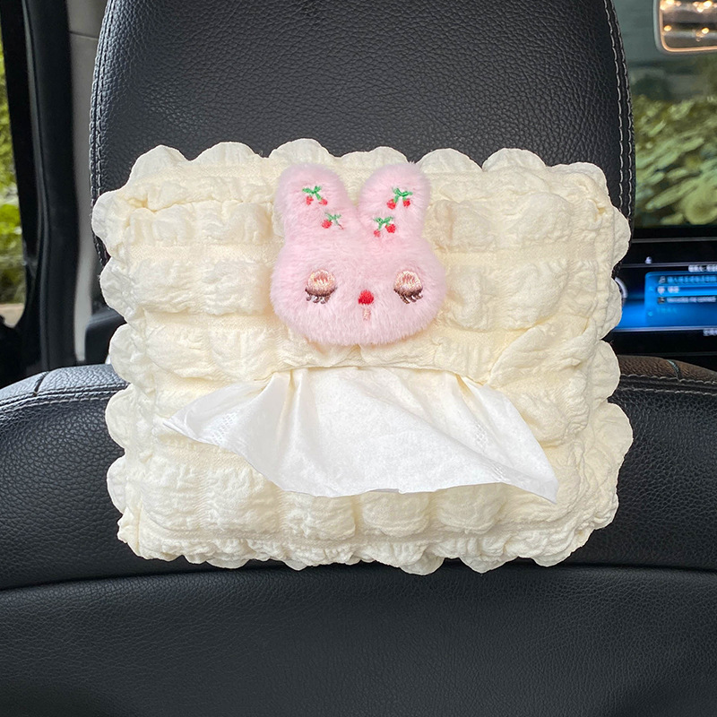 Adornos de accesorios para automóviles 2024 nueva descompresión de flores pequeñas caja de pañuelos para automóviles caja de dibujo suministros de decoración para automóviles