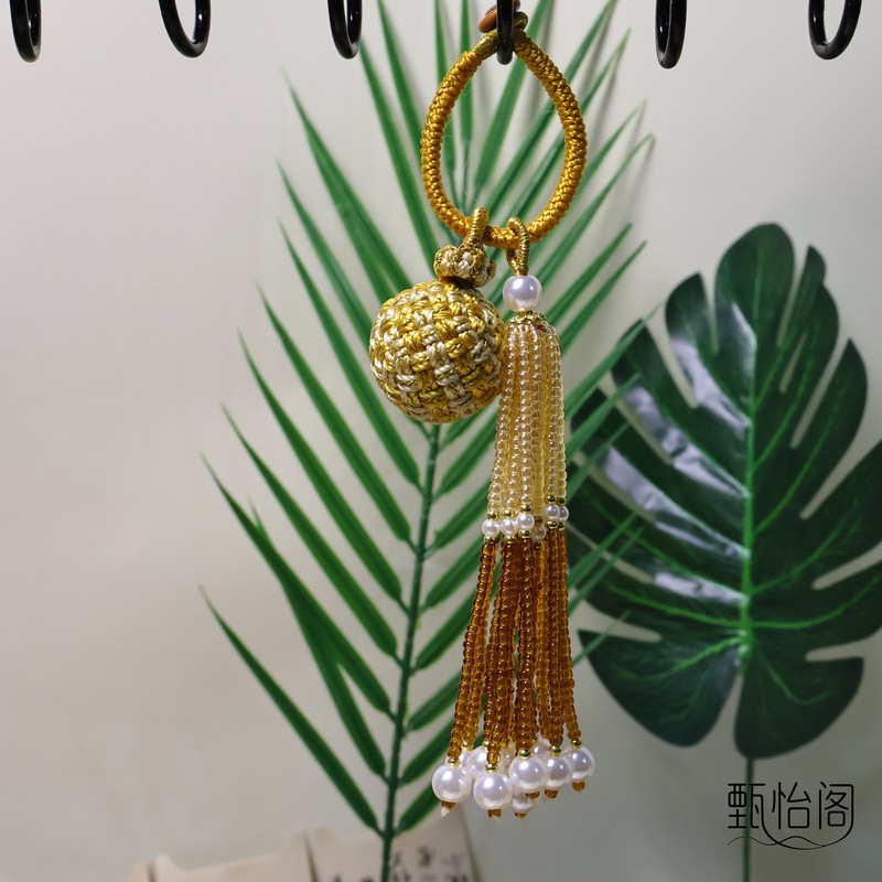 新款手工编织有球必应转运球包挂饰品挂件包挂流苏DIY时尚潮流|undefined