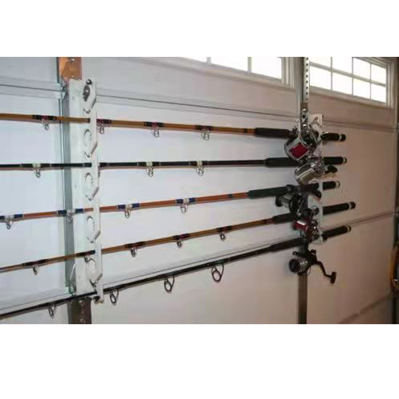 Nueva Barra de pesca montada en la pared de 10 agujeros soporte de la barra de pesca del hogar estante de exhibición de la barra de pesca montado en la pared estante de almacenamiento