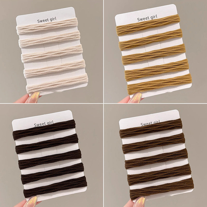 Cuerdas de cabello de cola de caballo de alta elasticidad, banda de goma duradera, anillo de cabello de cabello de alta calidad, cordón de cabello no herido