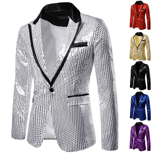 Men's Suit Sparkling Performance Dress Suit Nightclub Men's Attire Host MC Studio Coat Western Suit XZ58
