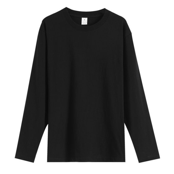 Xinjiang cotton 210g heavy cotton cotton long sleeve T-shirt loose men's and women's solid color bottoming shirt Source manufacturers
