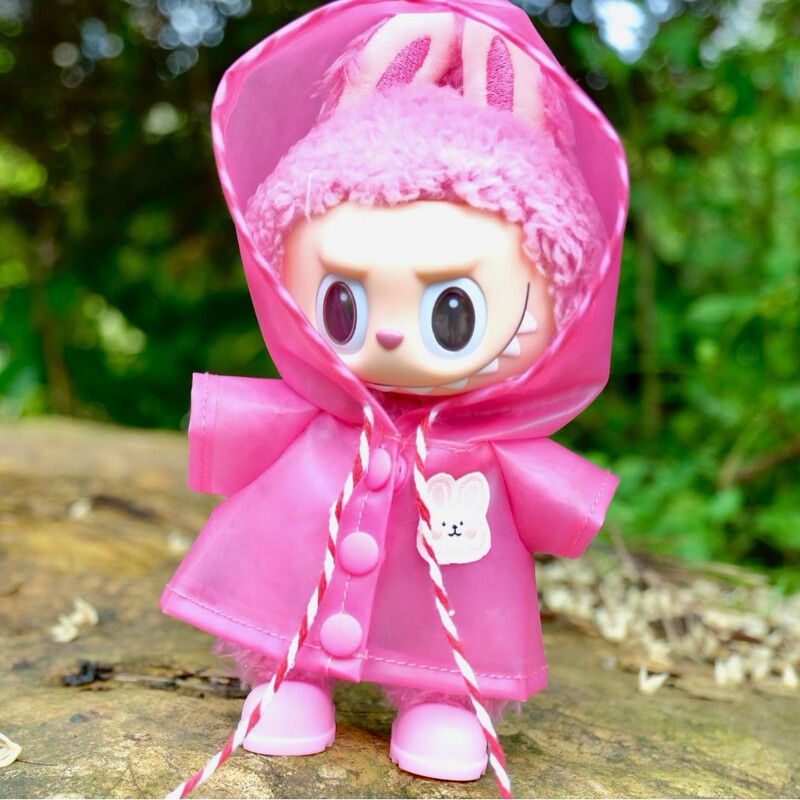 【衣類のみ】ラブブ服 17cm ラブブベビー服 人形服 ポンチョ フード付きレインコート|undefined