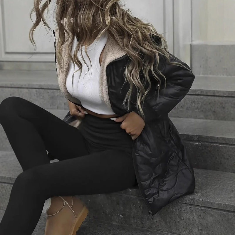 Amazon Cross-Border New Women's Cotton Jacket European and American Style 2026 Hooded Cotton Coat for Women, Mid-Length Loose Casual Outerwear for Women Amazon Cross-Border New Women's Cotton Jacket European and American Style 2026 Hooded Cotton Coat for Women, Mid-Length Loose Casual Outerwear for Women
