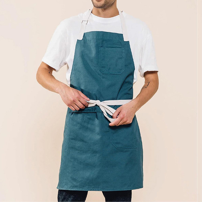 Amazon delantal de lona de moda japonesa logotipo personalizado arte cocina pintura de restauración hombre y mujer delantal de ropa de trabajo