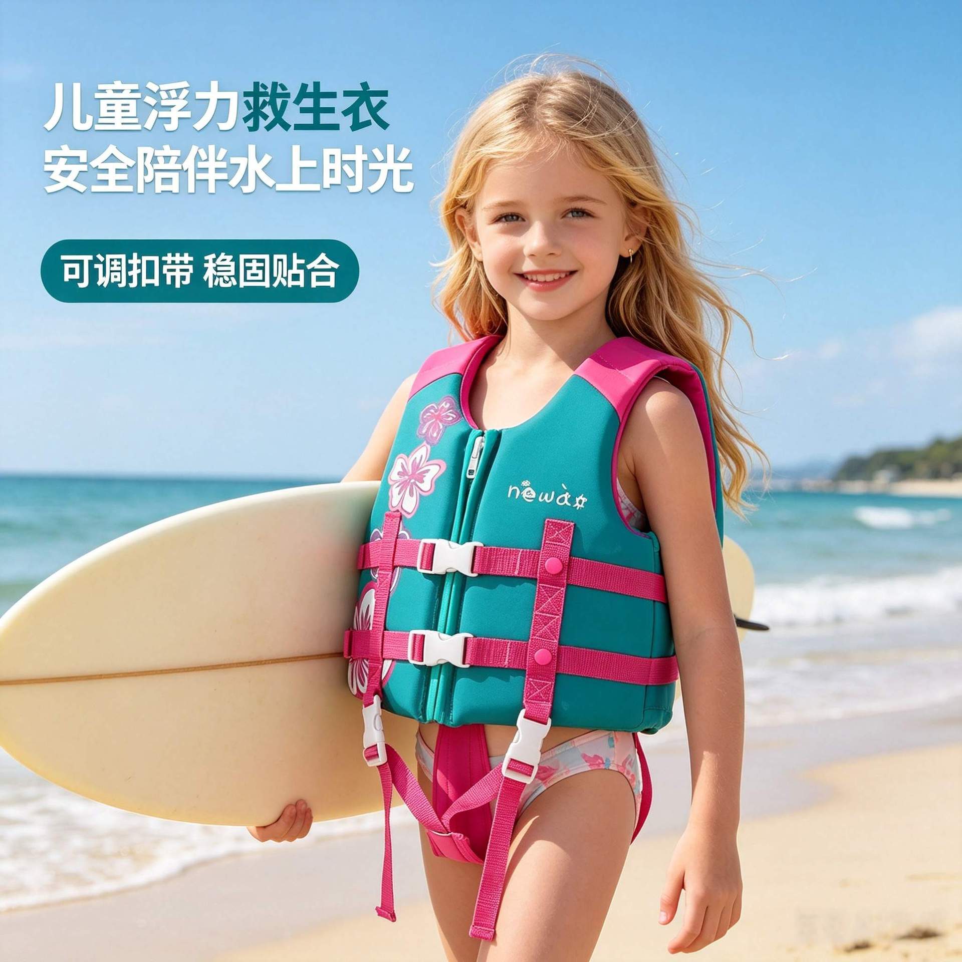 New high-end children's life jacket, professional buoyancy vest for boys and girls, suitable for snorkeling, swimming, warming, and rafting.