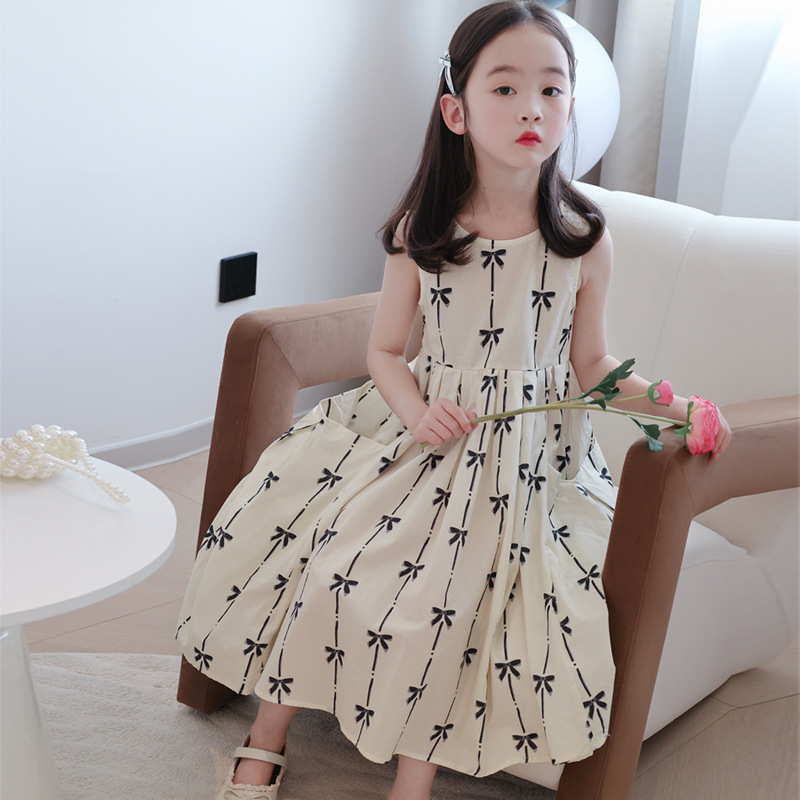 Girl's Summer Dress dress 2025 New Children's Summer Girl's Western Style Summer Princess Cotton Cotton Dress Summer Dress