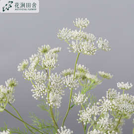 仿真花 蕾丝花 新娘手捧植毛蒲公英婚庆配叶摆件家居装饰工程假花