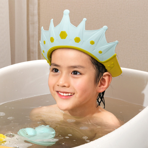 Baby Shower Cap Waterproof Ear Protection Kids Shower Cap Waterproof Silicone Hair Wash Hat for 0-12 Years Old