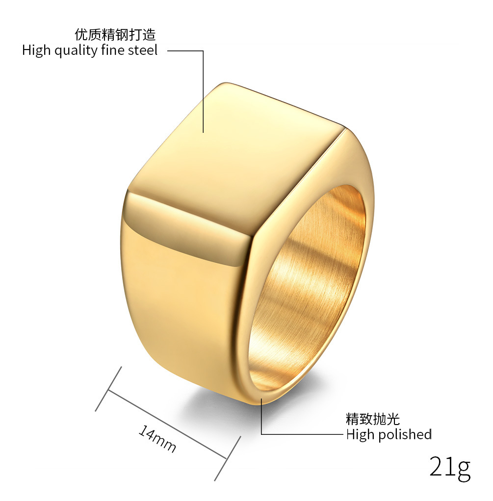 Fashion Simple Glossy Men Distressed Antique Silver Stainless Steel Thumb Ring display picture 1