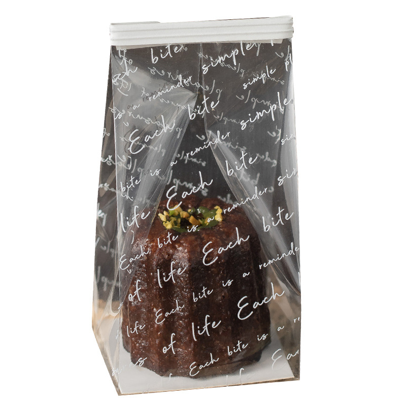 Keluli English Packaging Bag Transparent Biscuit Cookie Madeleine Candy Bag Cupcake Baking Packaging Box