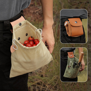 Outdoor Carrying Bag, Fruit Picking Bag, Waist Hanging Tool, Waist Bag, Drawstring Flap Pocket Pants, Foldableing Canvas Carrying Bag, Cosmetics Bag