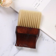 跨境新款髮廊理髮木質短柄碎發刷纖維軟毛扁擔刷清理碎發美發工具