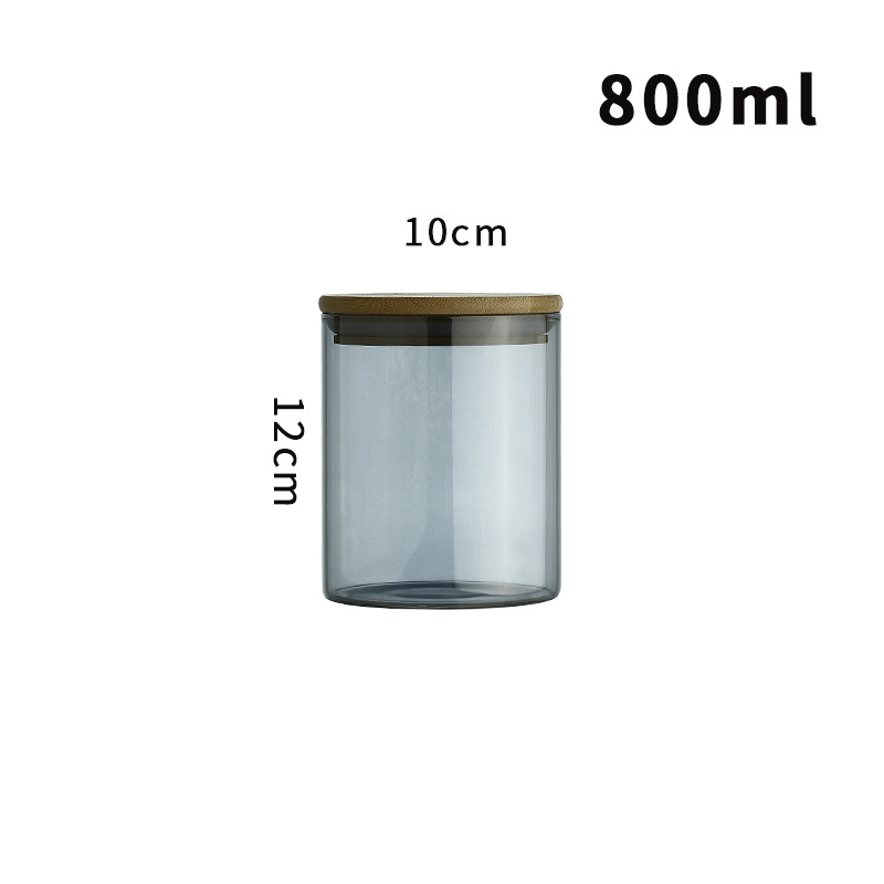 Botellas de vidrio negro transparente grandes y pequeñas para almacenar té, granos, especias y muestras de alimentos, frascos de almacenamiento sellados.