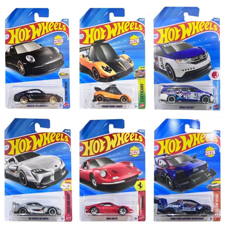Hot Wheels C4982 Batch of Hot Little Sports Cars: Ferrari, Odyssey, Porsche 911, Bmw Mini Car 26g