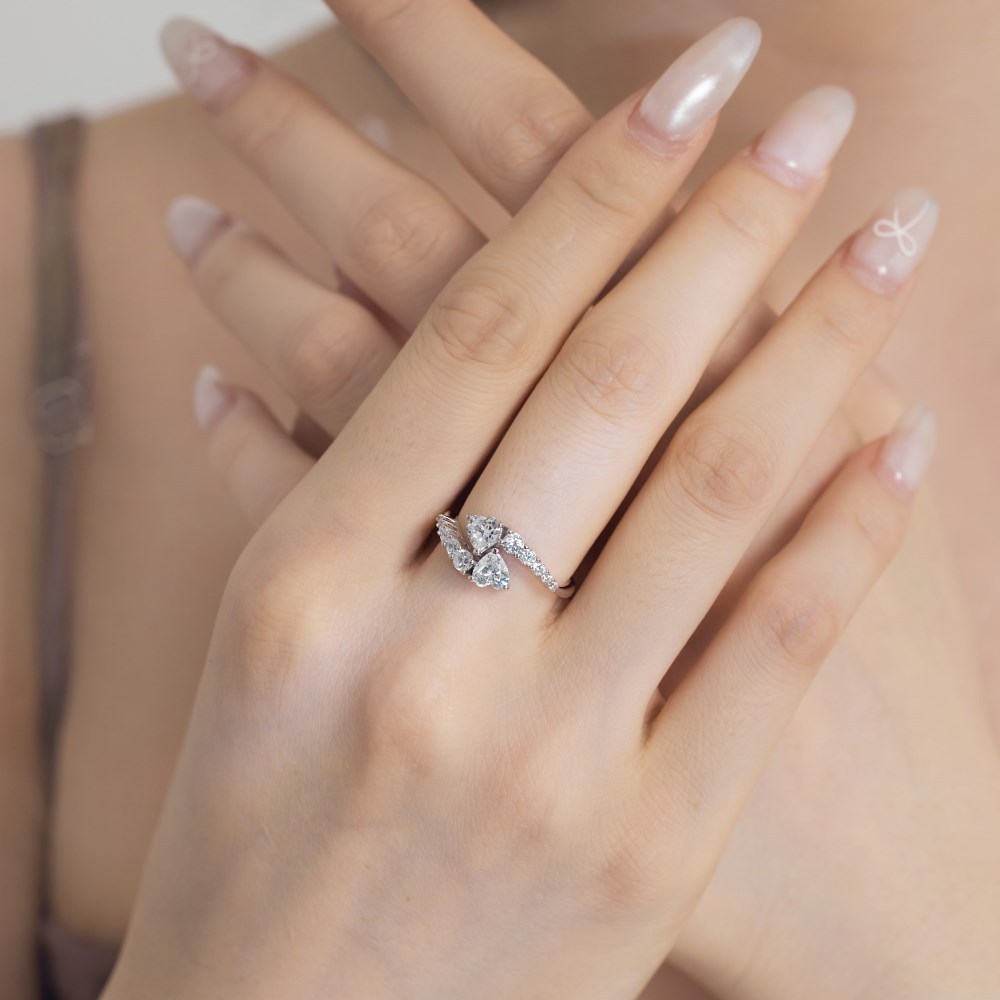 Holiday, Travel, Daily Occasion 925 Sterling Silver Material 925 Sterling Silver Zircon Heart Shape Rings