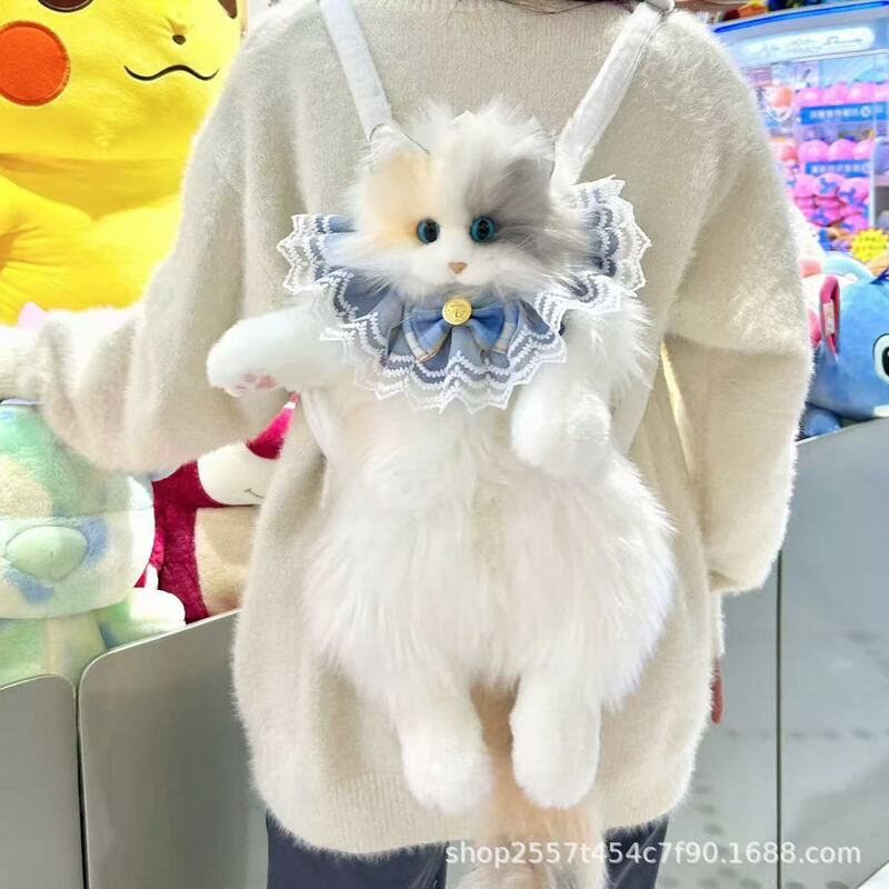 抖音同款三花猫仿真猫咪玩偶娃娃公仔毛绒玩具布偶猫背包生日礼物|undefined