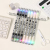 Cross -border creative black and white anime mantra shine to the pen, student decompression lamp pen personalized decompression gift rotation pen