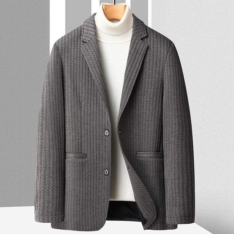 Spring and Autumn Casual Suit Two-button Slim-fit Knitted Suit Jacket Men's Spring and Autumn Middle-aged Dad's Single Western Top